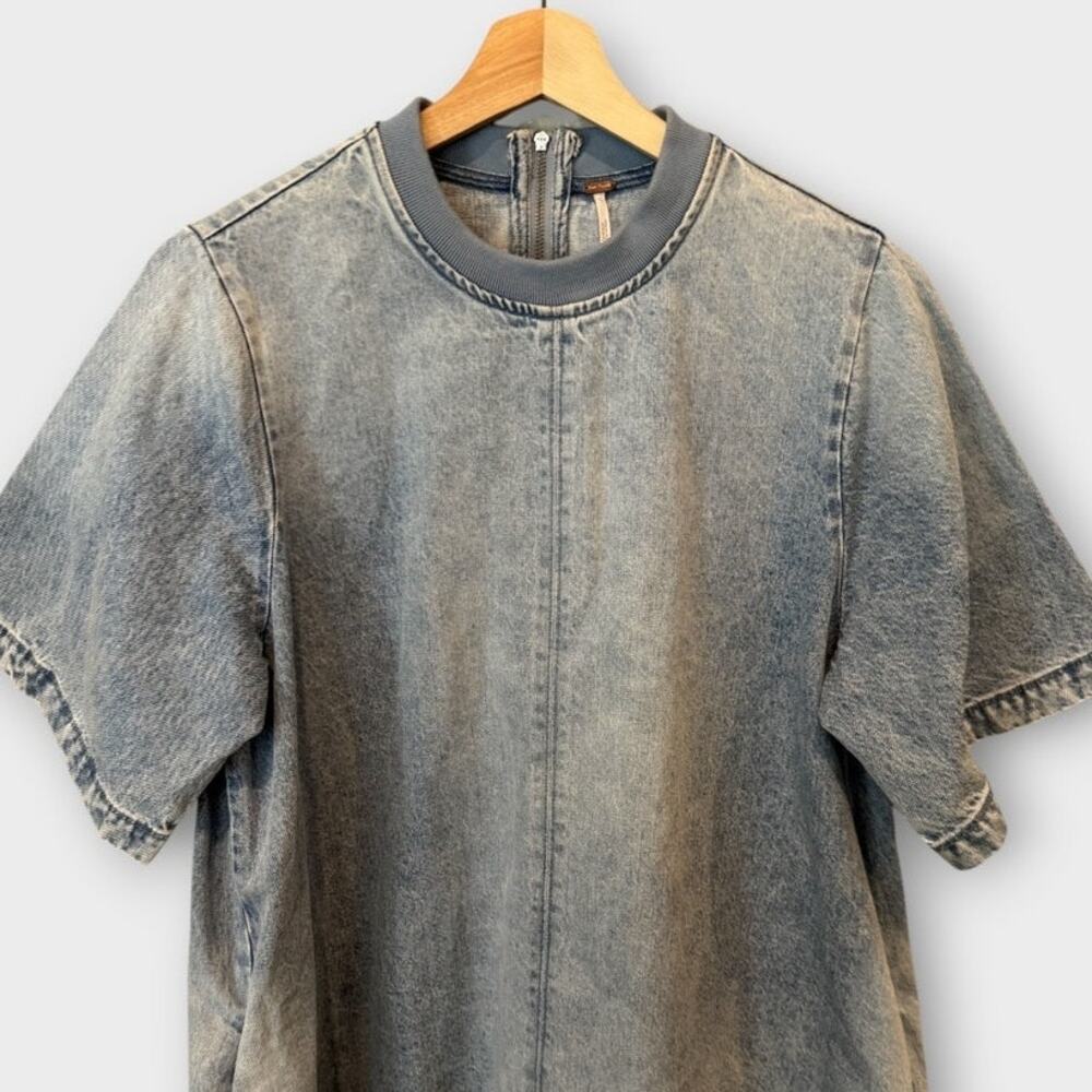 Free People Harlow Denim Minidress Size Small - Picture 7 of 13